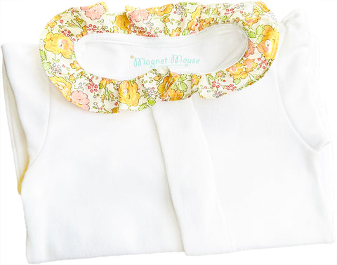 Liberty Felicite Yellow Ruffle Collar Onesie