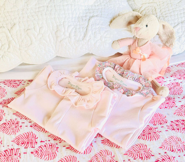 Baby Girl Pineapple Ruffle Onesie & Headband - Pink
