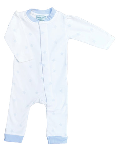 Pale Blue Star Footless Romper