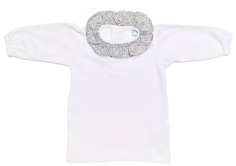 Long Sleeve Top with Liberty Fabric collar - Blue