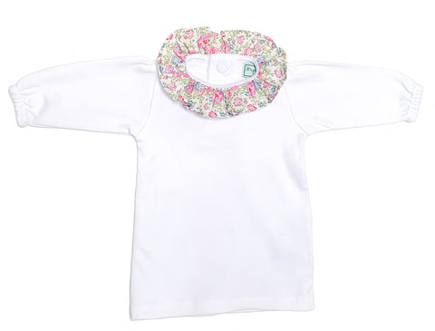Long Sleeve Top with Liberty Fabric collar - Pink