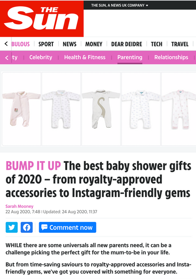 The Sun:  BUMP IT UP The best baby shower gifts of 2020 – from royalty-approved accessories to Instagram-friendly gems