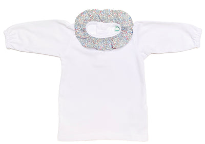 Long Sleeve Top with Liberty Fabric collar - Blue